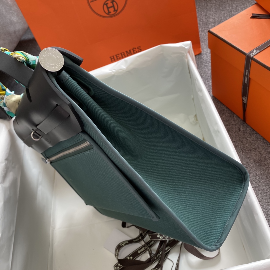 에르메스 에르백31 블루 템페트 블랙 은장